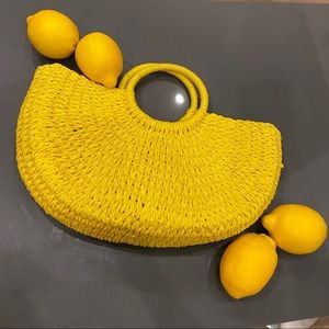 Yellow Basket weave Bag